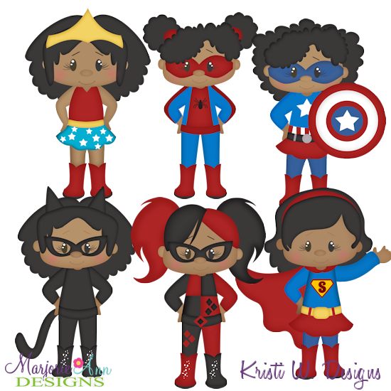 Super Kids-African American Girls Exclusive SVG Cutting Files - Click Image to Close
